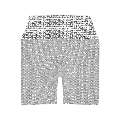 TONY G High Waisted Yoga Shorts, adorned with the TONY G Logo & TG Logo Outline Monogram Pattern