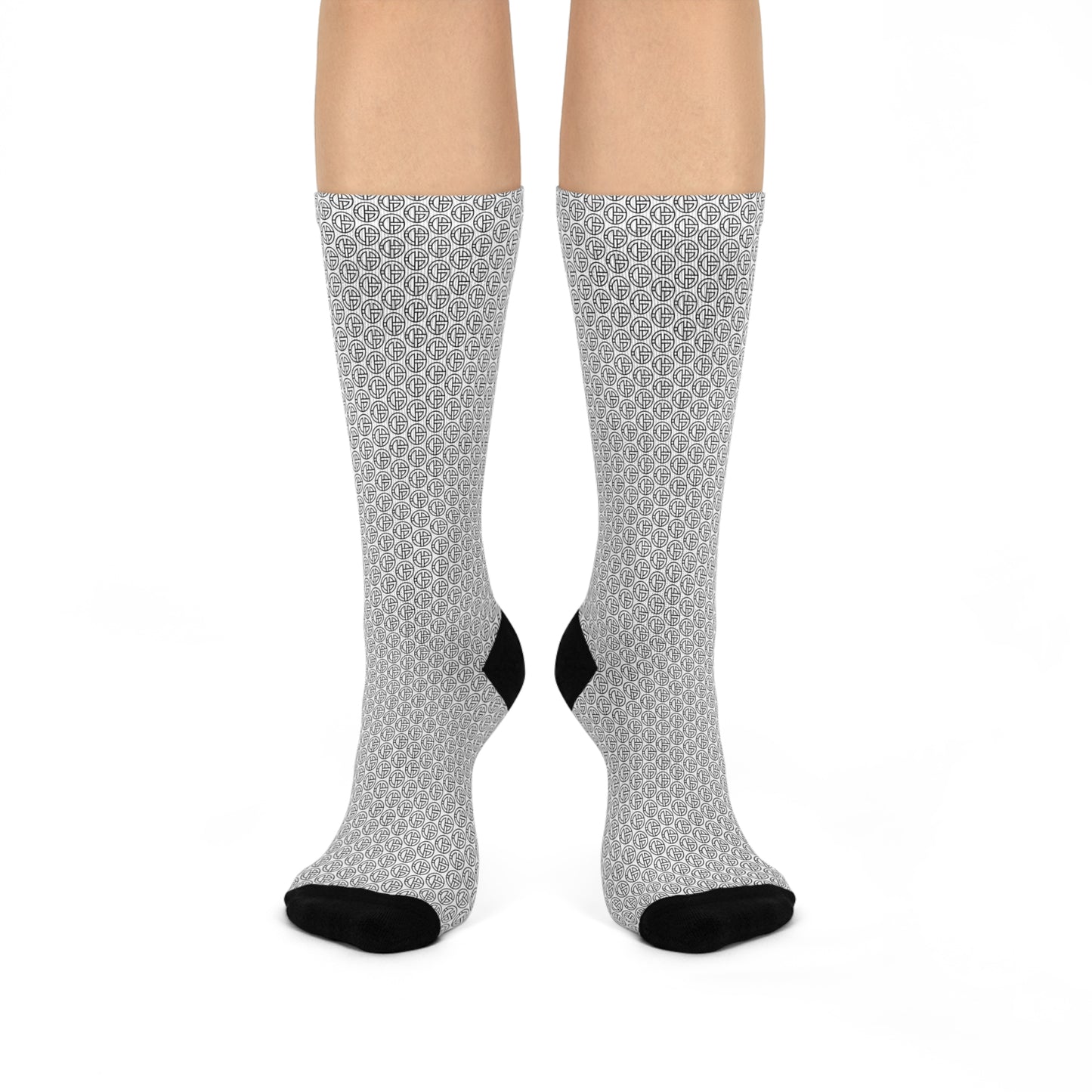 TONY G Cushioned Socks, adorned with the TG Logo Outline Monogram Pattern