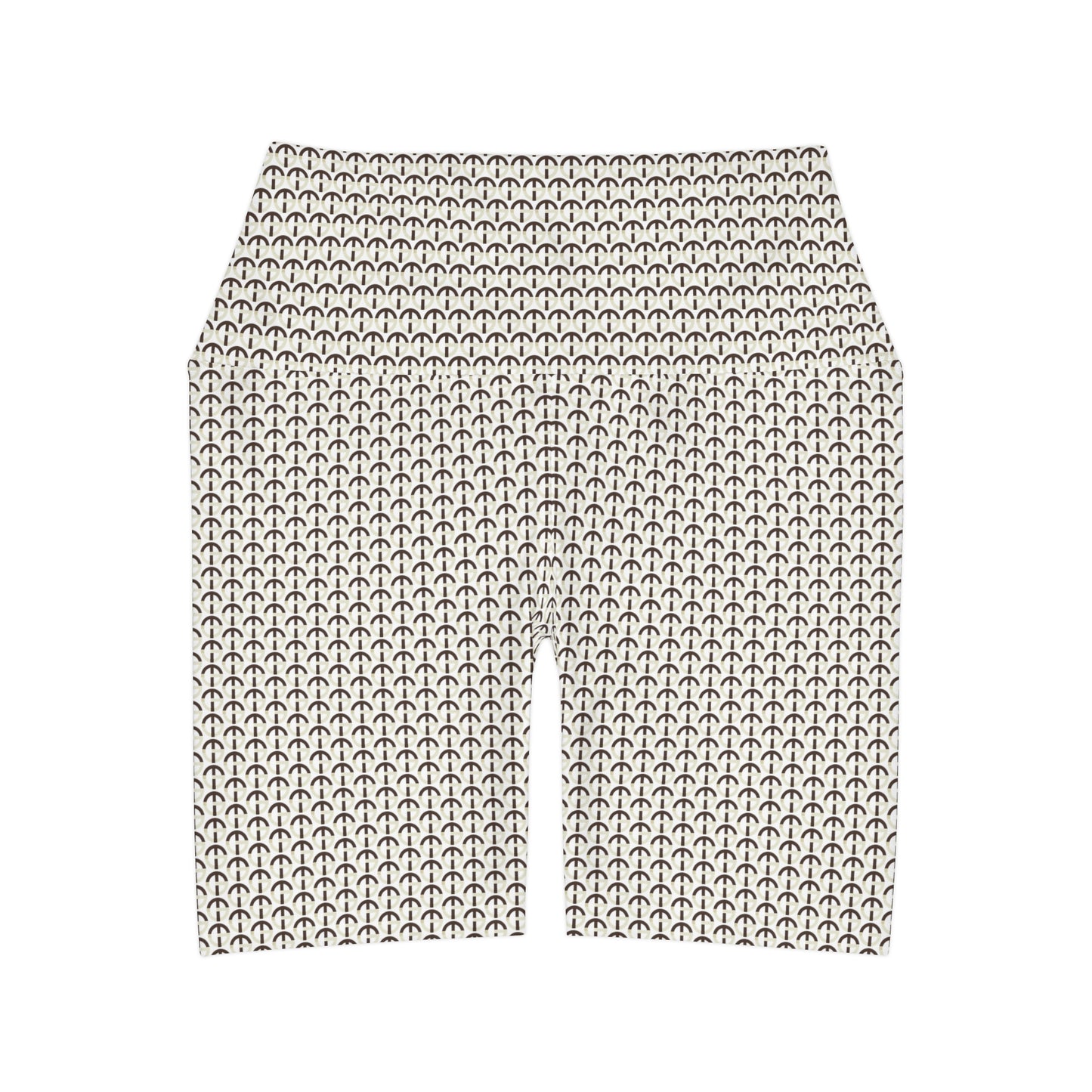 TONY G High Waisted Yoga Shorts, adorned with the TG Logo Vintage #2 Monogram Pattern