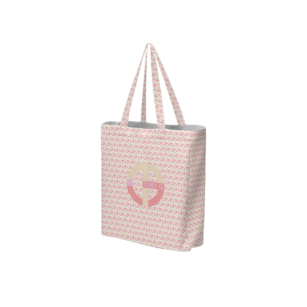 TONY G, TG Logo #11 Monogram Pattern, Large City Tote Bag with an inside pocket.