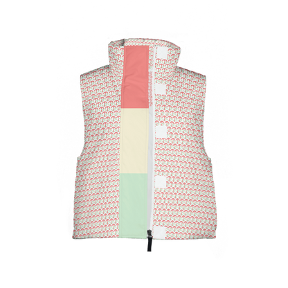 TONY G Women's Puffer Vest, adorned with the TG Logo #4 Monogram Pattern
