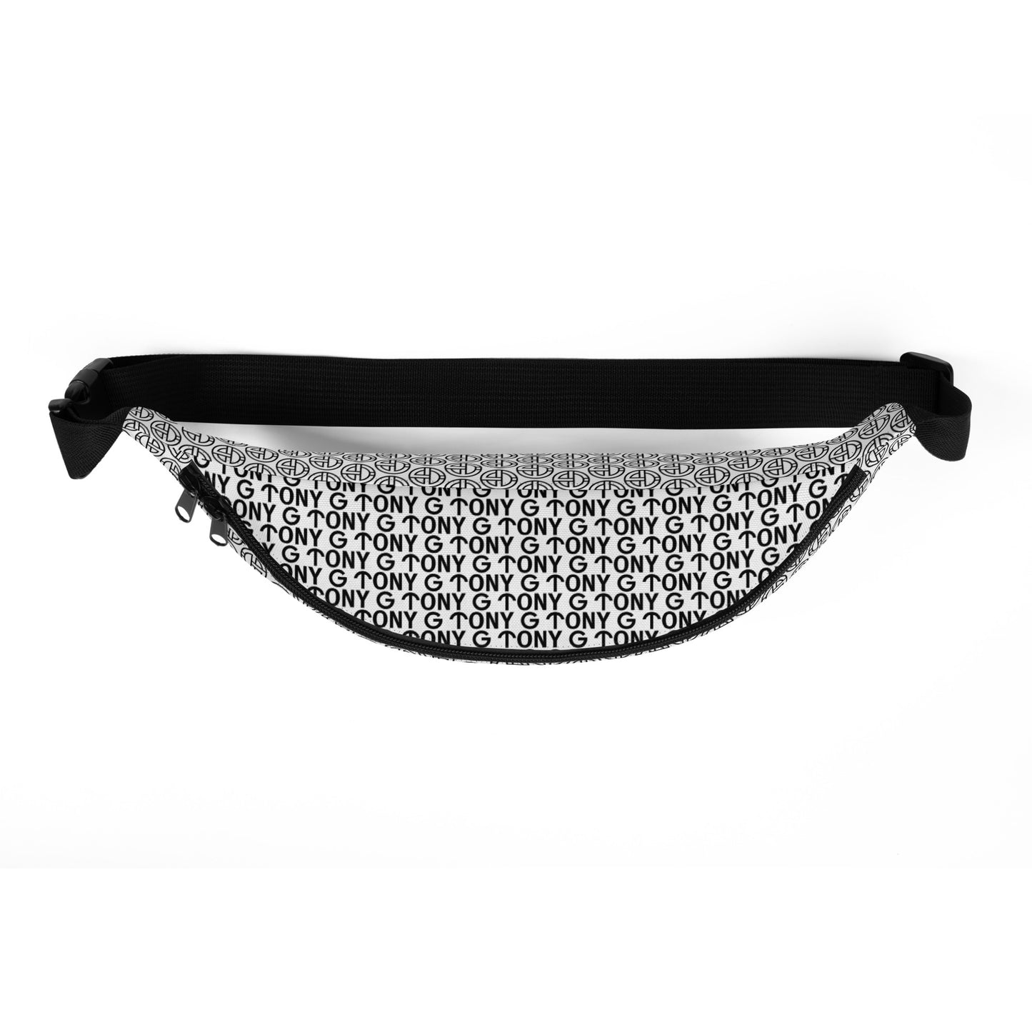 TONY G Fanny Pack, adorned with the TONY G Logo & TG Logo Outline Monogram Pattern