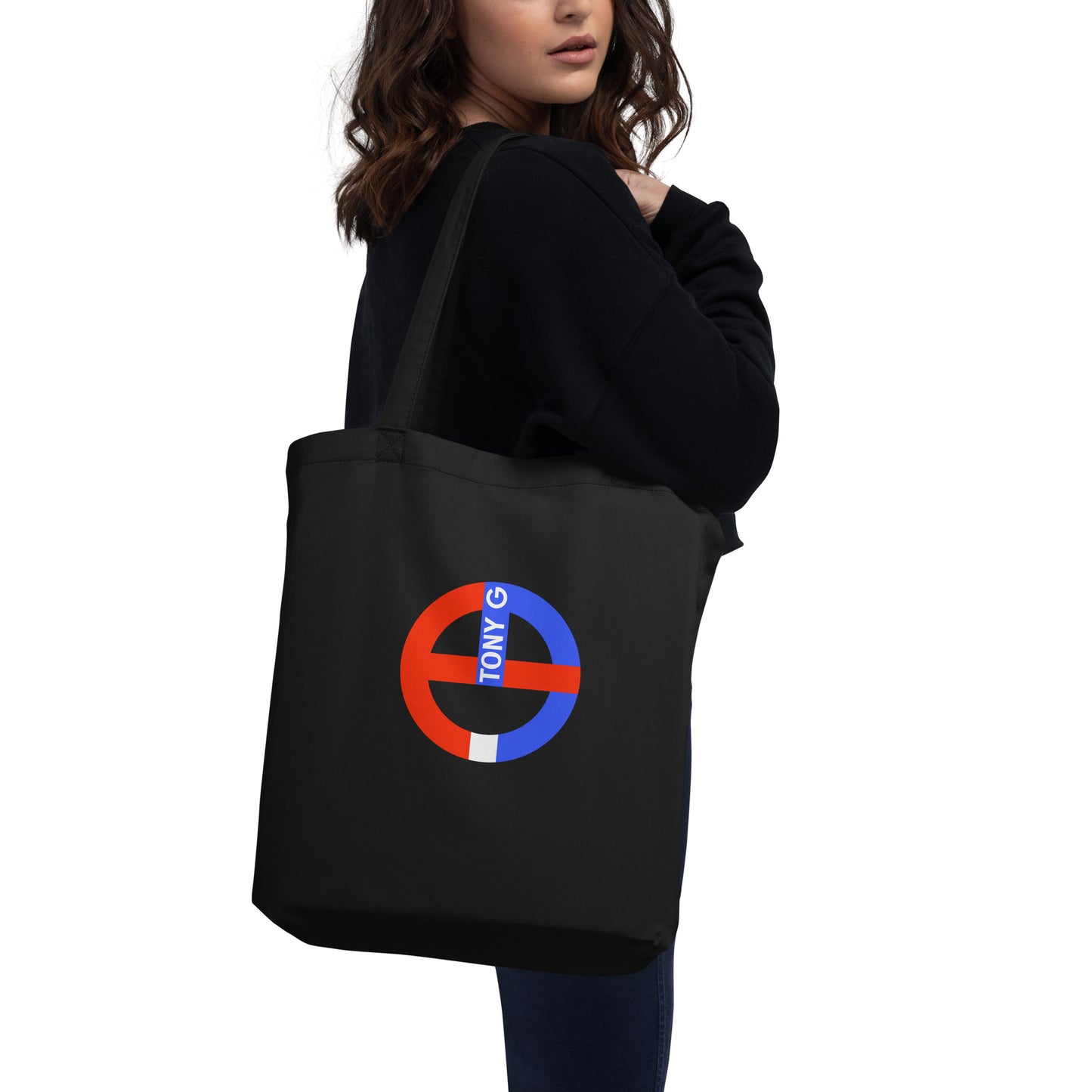 TONY G Eco Tote Bag, adorned with the TG Logo USA Monogram