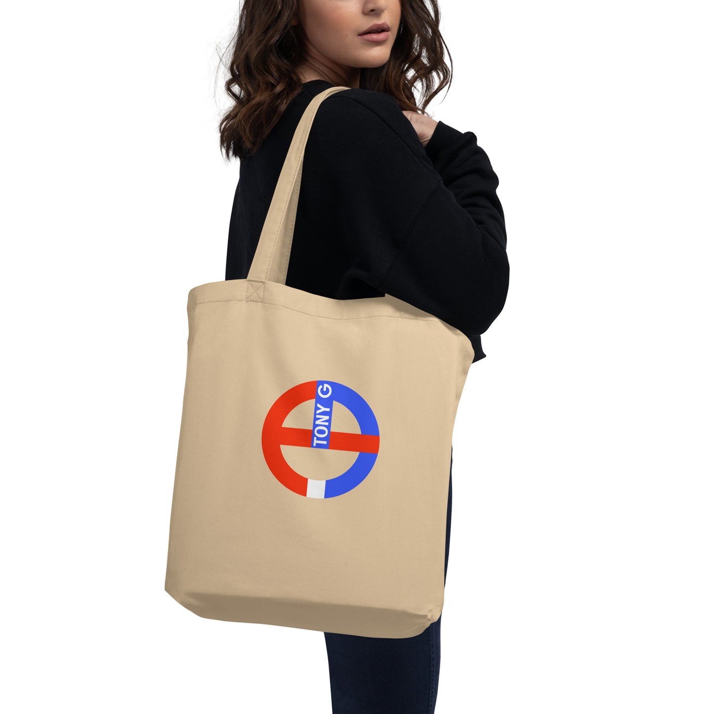 TONY G Eco Tote Bag, adorned with the TG Logo USA Monogram