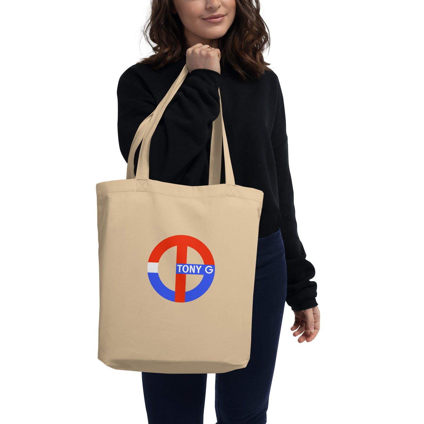 TONY G Eco Tote Bag, adorned with the TG Logo USA Monogram