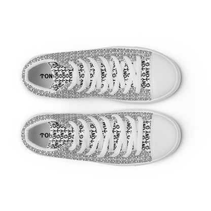 TONY G Boy's high top canvas shoes, featuring the TONY G Logo & TG Logo Outline Monogram Pattern