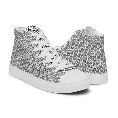 TONY G Boy's high top canvas shoes, featuring the TONY G Logo & TG Logo Outline Monogram Pattern