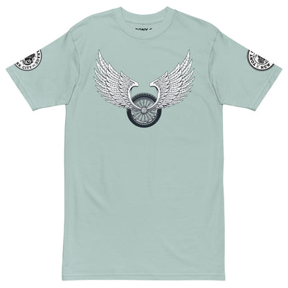 TONY Garage Winged TG Logo Tire Men's Heavyweight Cotton Tee, featuring the Winged TG Logo Tire design