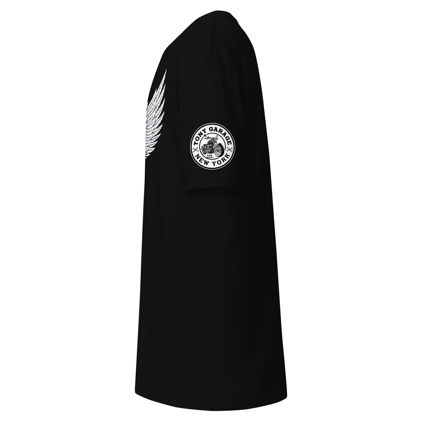 TONY Garage Winged TG Logo Tire Men's Heavyweight Cotton Tee, featuring the Winged TG Logo Tire design