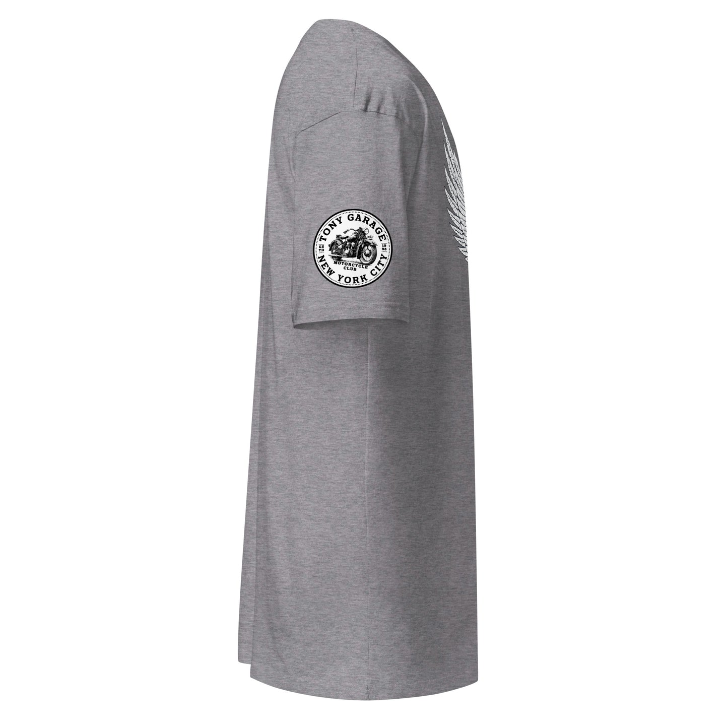 TONY Garage Winged TG Logo Tire Men's Heavyweight Cotton Tee, featuring the Winged TG Logo Tire design
