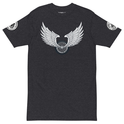 TONY Garage Winged TG Logo Tire Men's Heavyweight Cotton Tee, featuring the Winged TG Logo Tire design