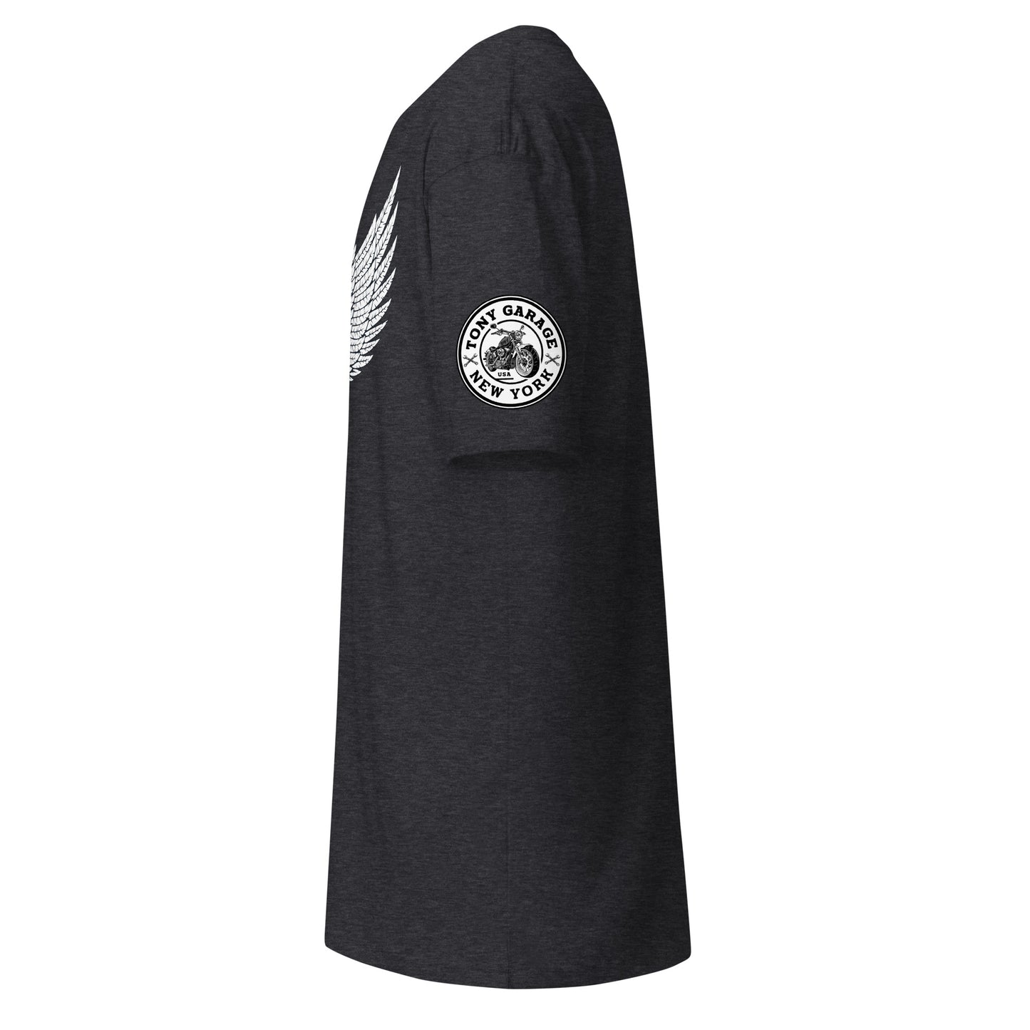 TONY Garage Winged TG Logo Tire Men's Heavyweight Cotton Tee, featuring the Winged TG Logo Tire design