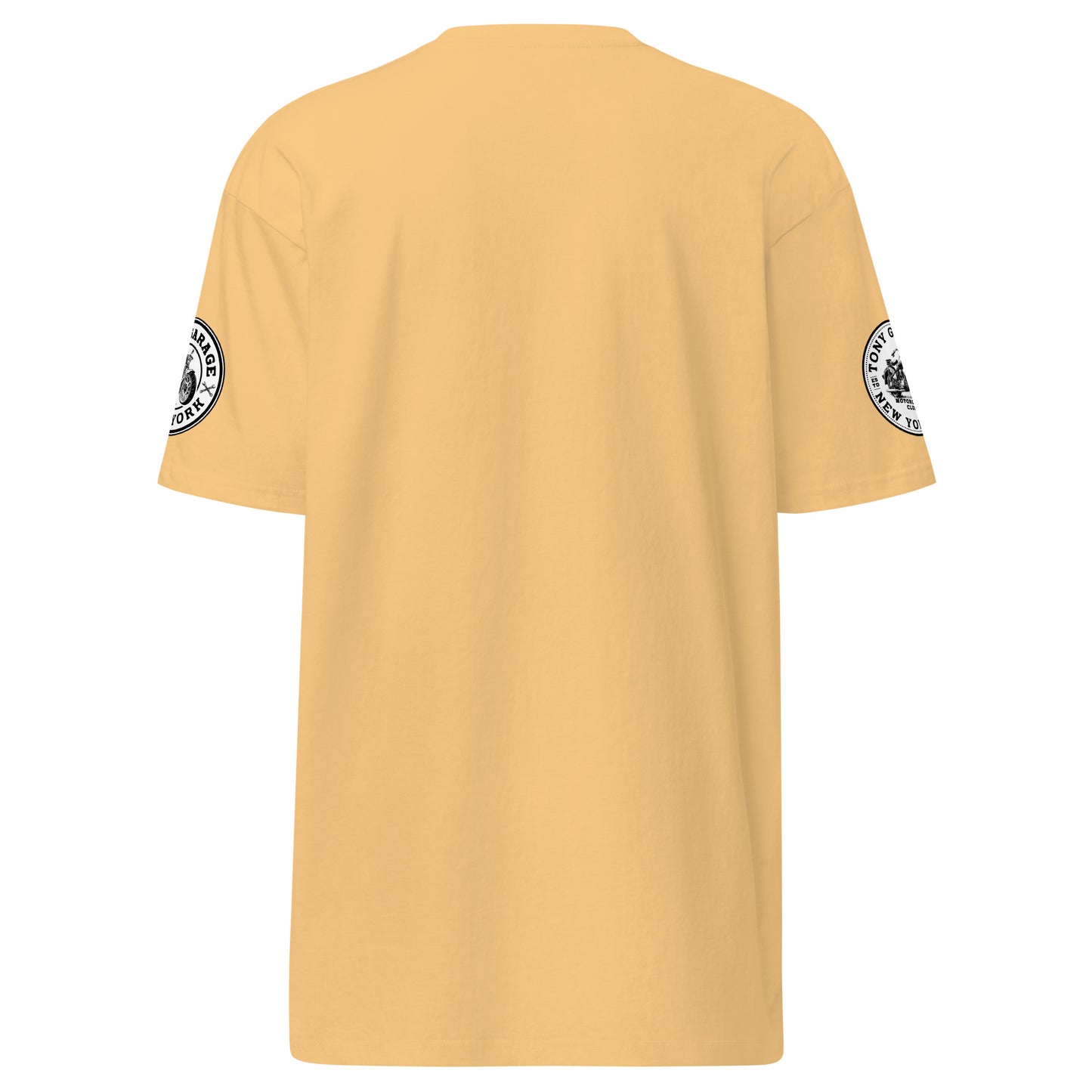 TONY Garage Winged TG Logo Tire Men's Heavyweight Cotton Tee, featuring the Winged TG Logo Tire design