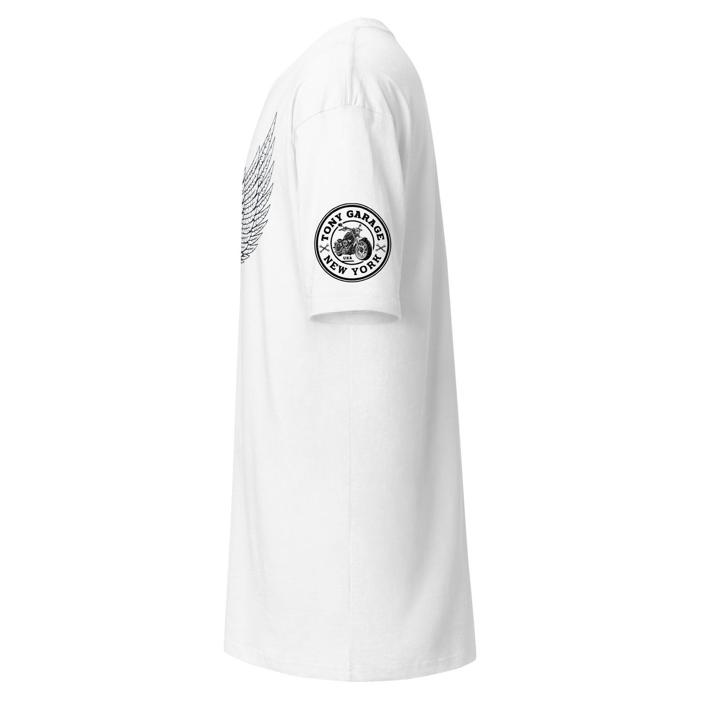 TONY Garage Winged TG Logo Tire Men's Heavyweight Cotton Tee, featuring the Winged TG Logo Tire design