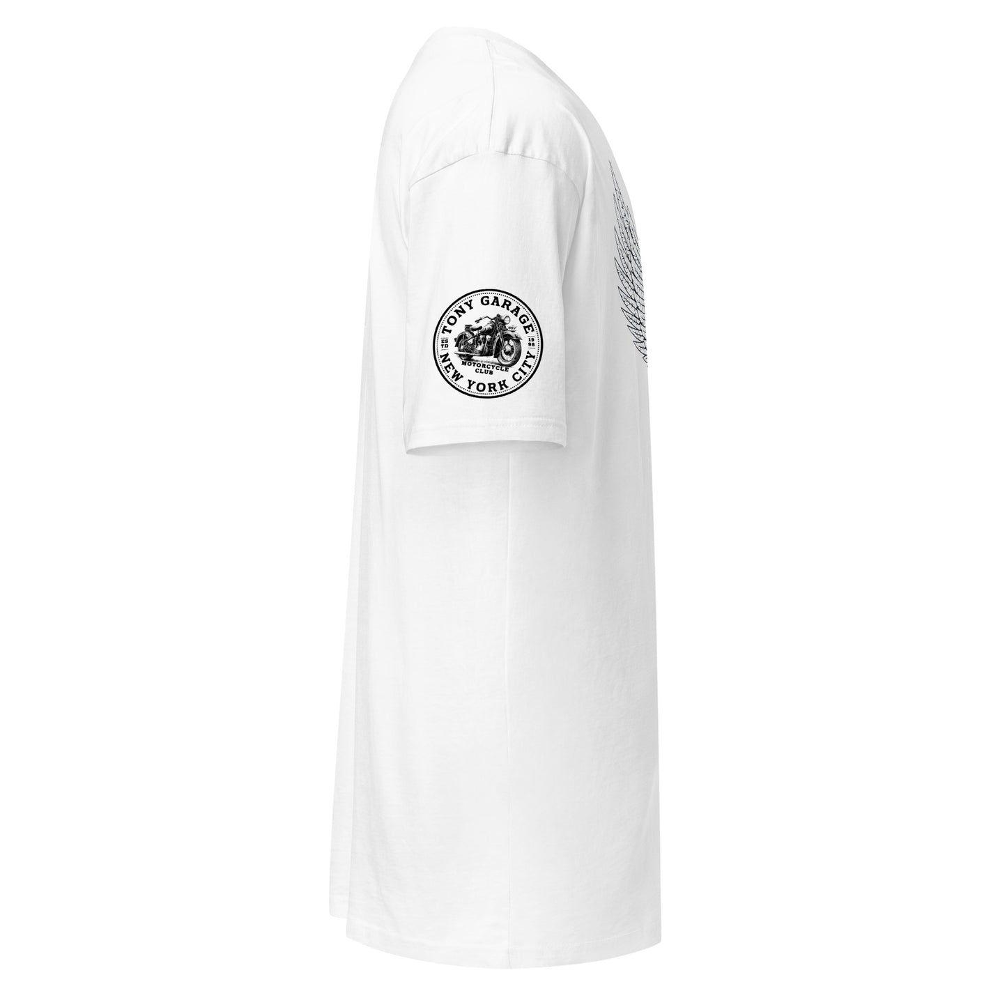 TONY Garage Winged TG Logo Tire Men's Heavyweight Cotton Tee, featuring the Winged TG Logo Tire design