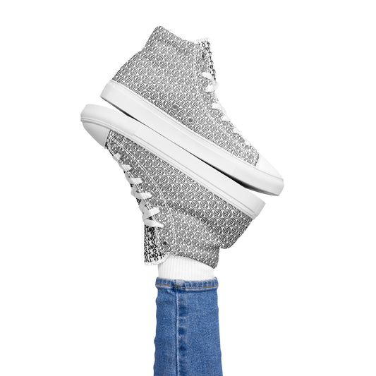 TONY G Women’s high top canvas shoes, adorned with the TONY G Logo & TG Logo Outline Monogram Pattern